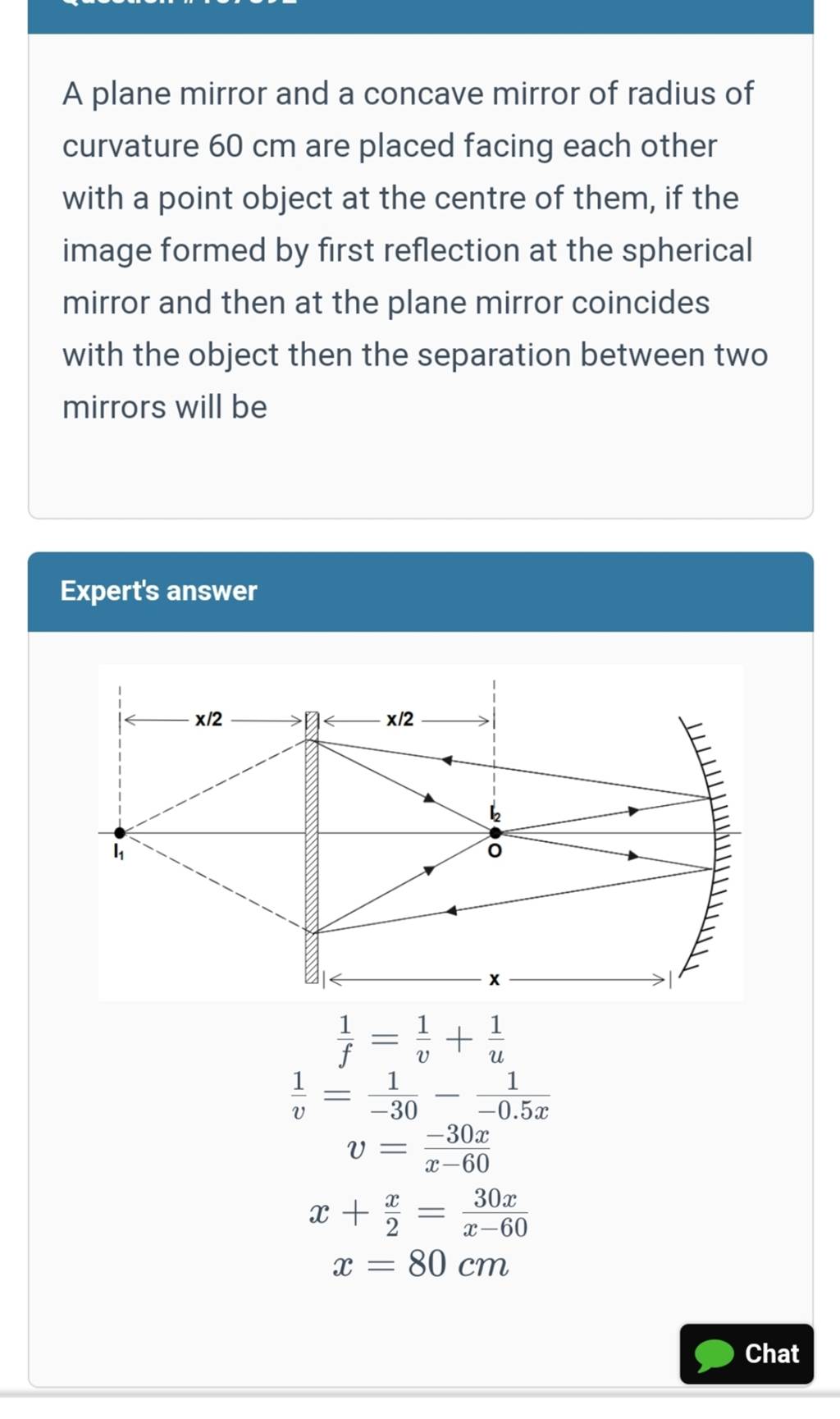 a-plane-mirror-and-a-concave-mirror-of-radius-of-curvature-60-cm-are-plac