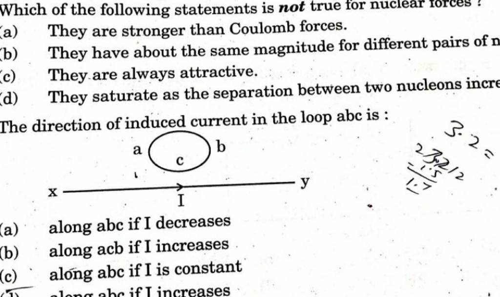 The Direction Of Induced Current In The Loop Abc Is : | Filo