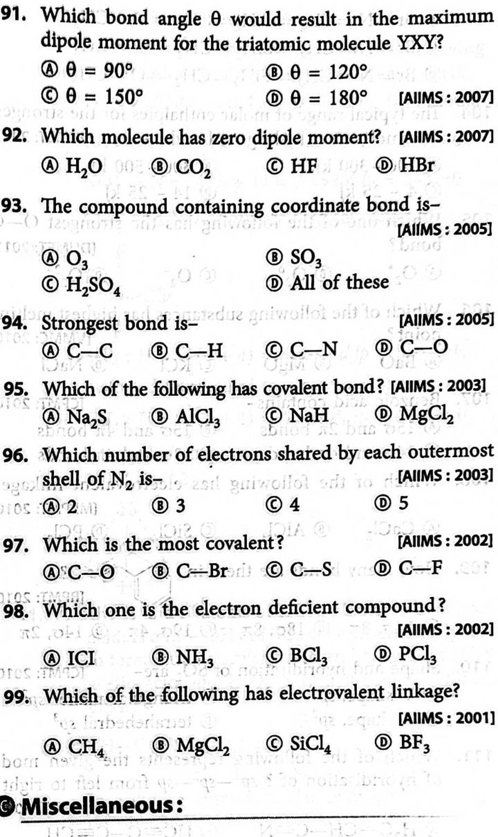 Which number of electrons shared by each outermost shell of N2 is [AIIM..