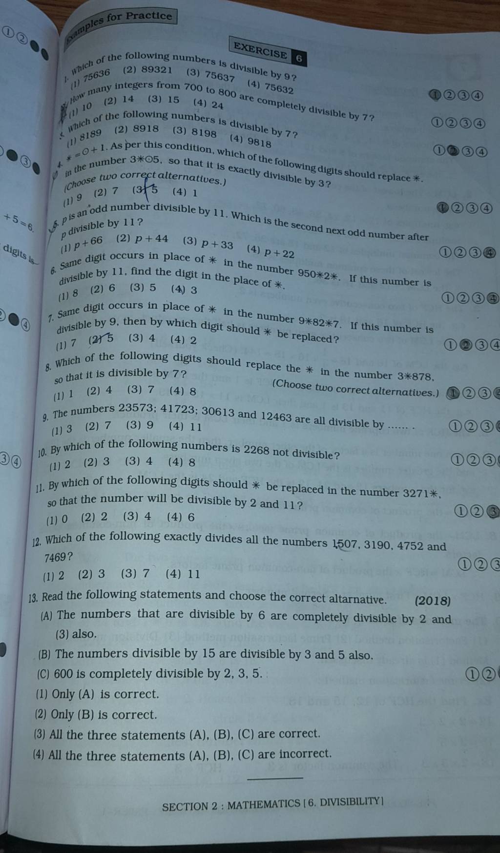 6 p is an odd number divisible by 11 which is the second next odd nu 