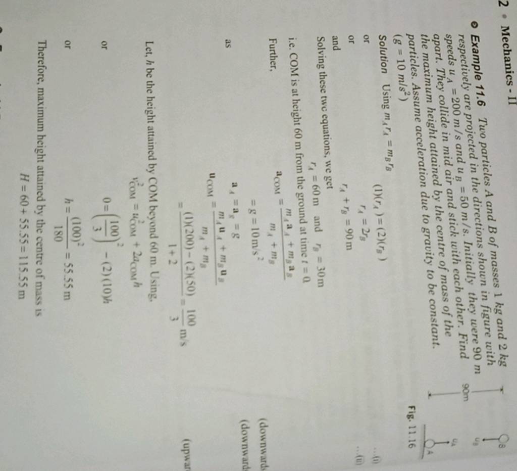 2 - Mechanics-II - Example 11.6 Two Particles A And B Of Masses 1 Kg And