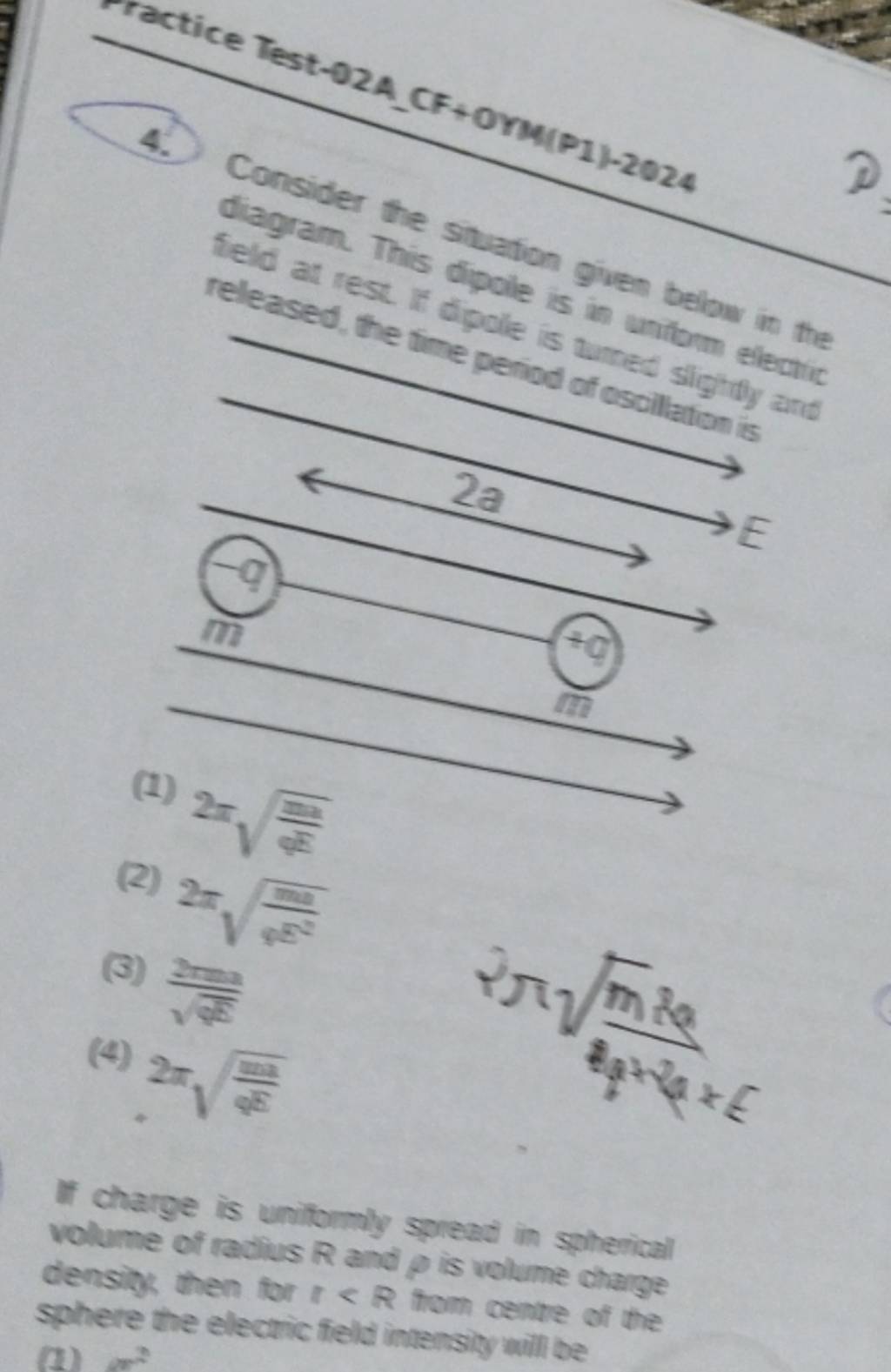 actice Test02A_CF+OYM(P1)2024 4. Consider the situation given below in