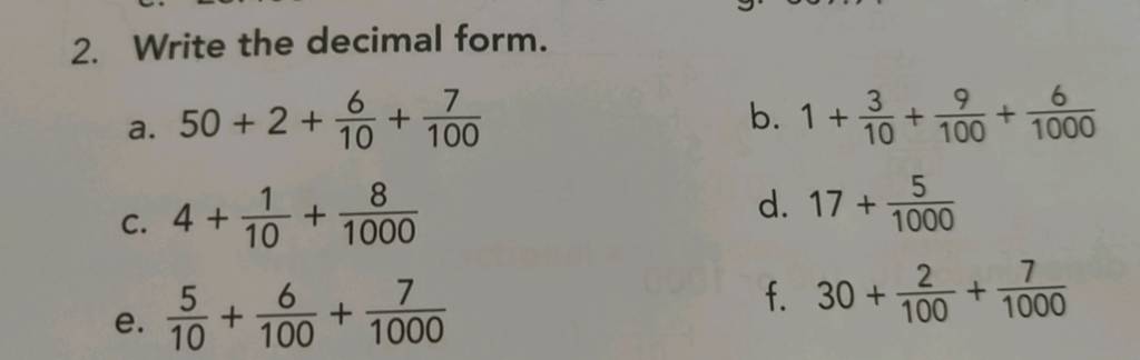 write-the-decimal-form-filo