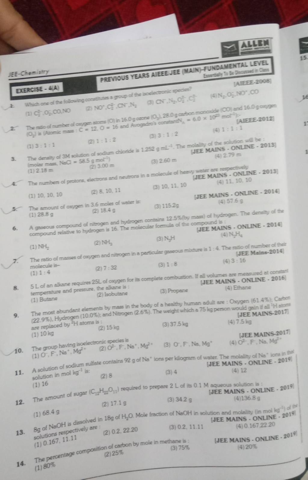 The most abundant elements by mass in the body of a healthy human aduli a..