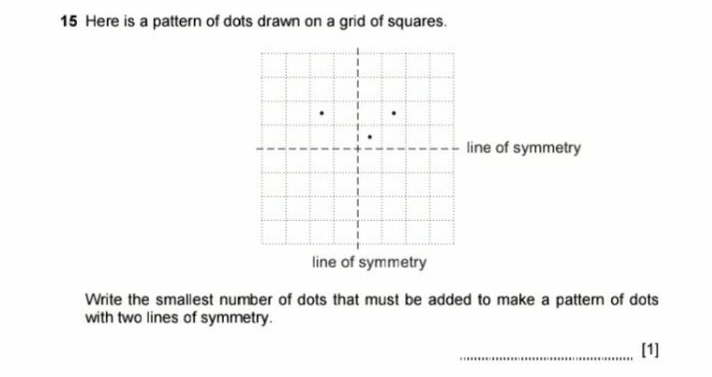 15 Here is a pattern of dots drawn on a grid of squares.#N#Write the ...