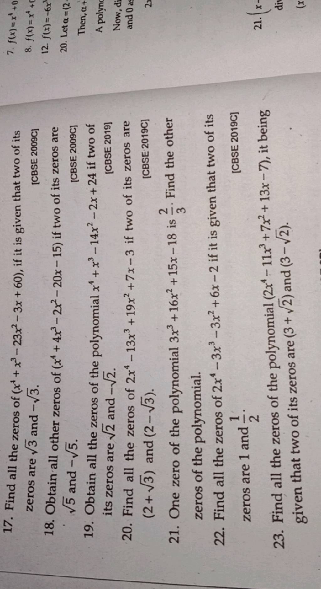 17-find-all-the-zeros-of-x4-x3-23x2-3x-60-if-it-is-given-that-two-of