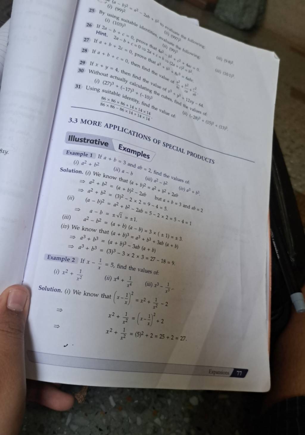 27 If a+b+2c=0 28 If a+b+c If x+y=4, then find the (lii) (10,1,3) Example..