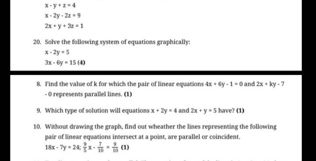 x-y-z-4x-2y-2z-92x-y-3z-1-20-solve-the-following-system-of-equations-gr