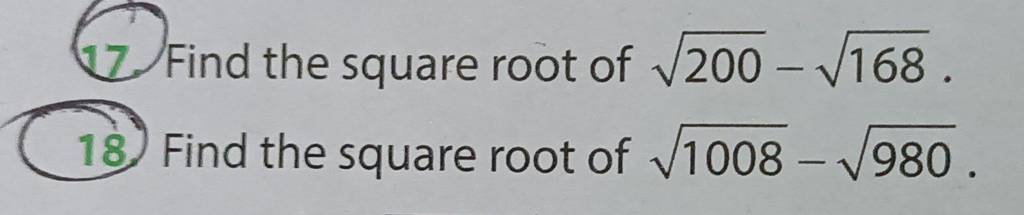 17-find-the-square-root-of-200-168-18-find-the-square-root-of-1008