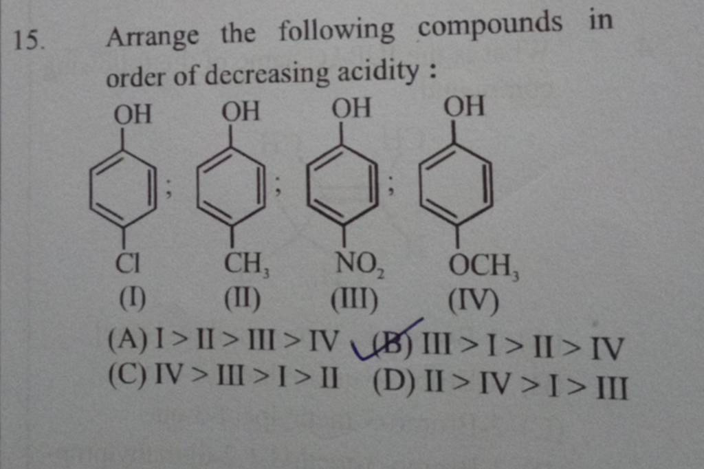 Arrange The Following Compounds In Order Of Decreasing Acidity Oc1cccc 2273