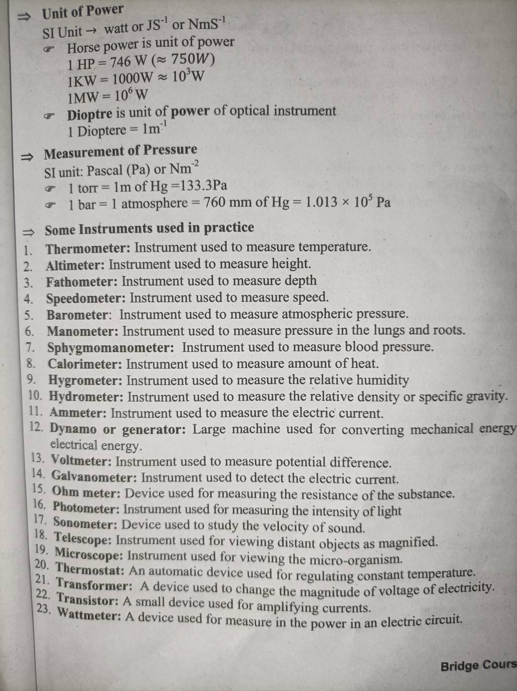 the si unit of measurement for power is the watt