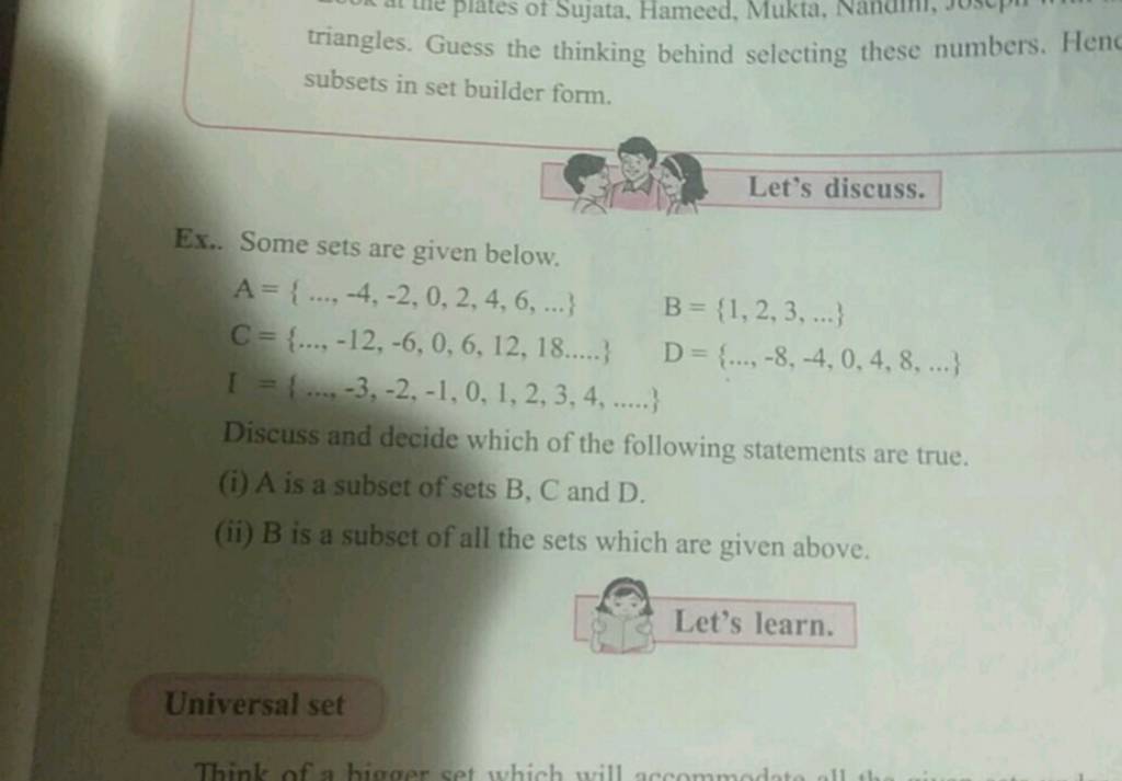 triangles. Guess the thinking behind selecting these numbers. Henc subset..