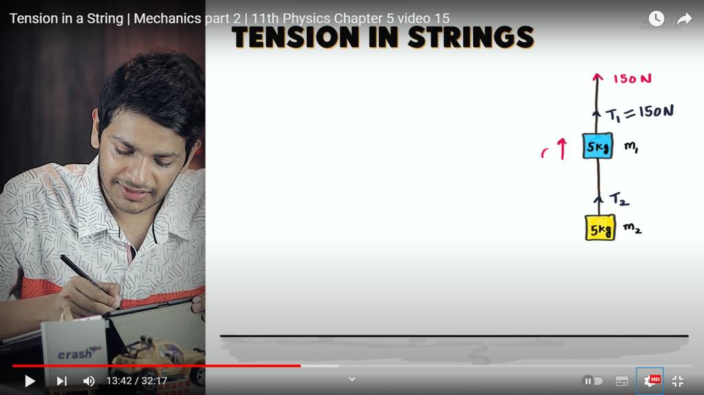 Tension in a String Mechanics part 2∣ 11th Physics Chapter 5 video 15 T..