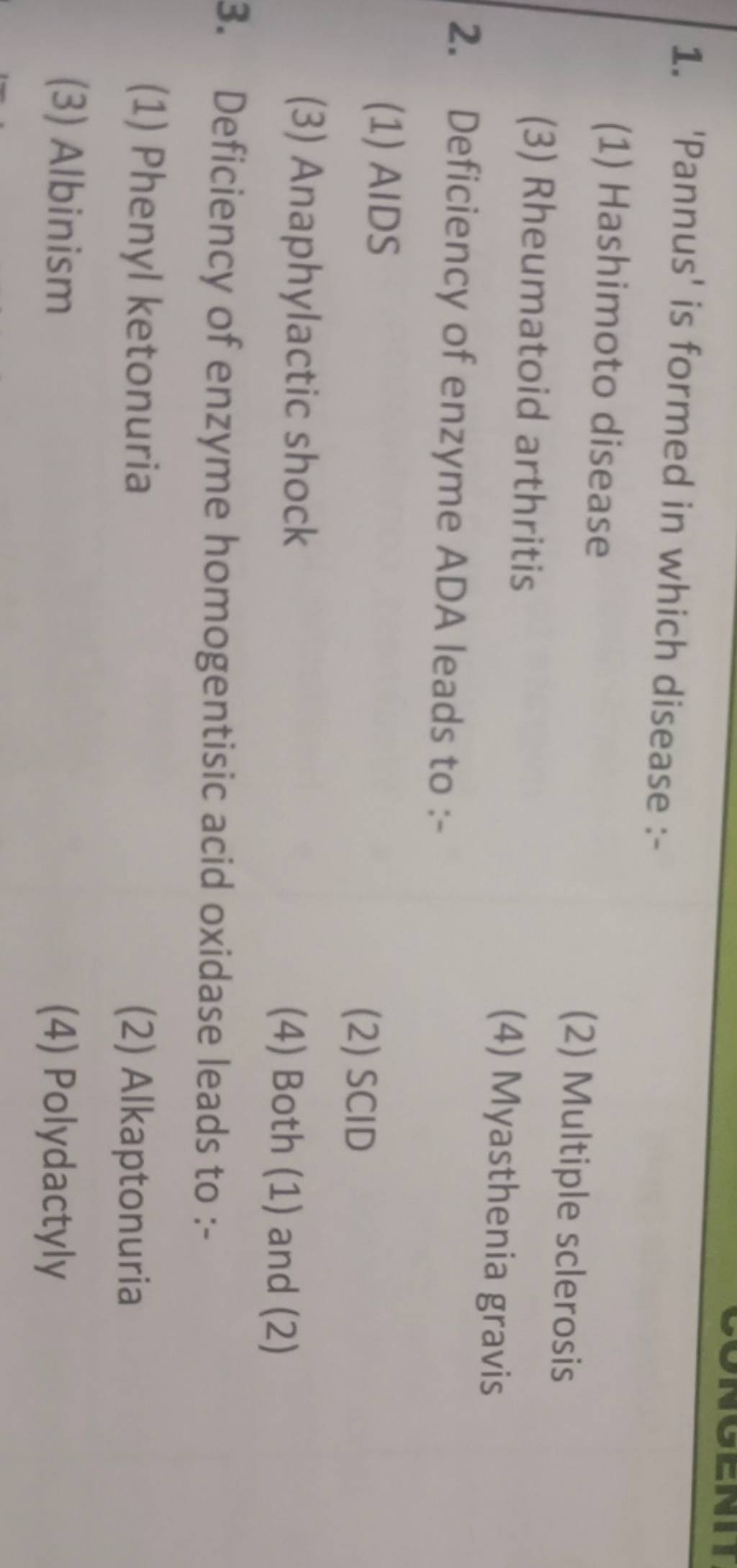 'Pannus' is formed in which disease Filo