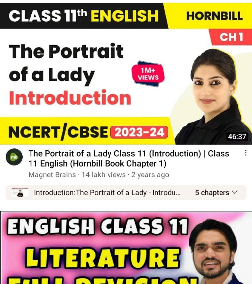 Class 11th English The Portrait Of A Lady Introduction 1m Views Hornbill