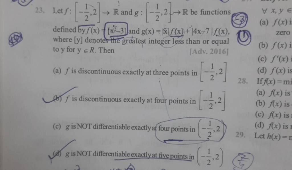 23 Let F 21 2 R And G 21 2 R Be Functions Defined By F x x2 3 