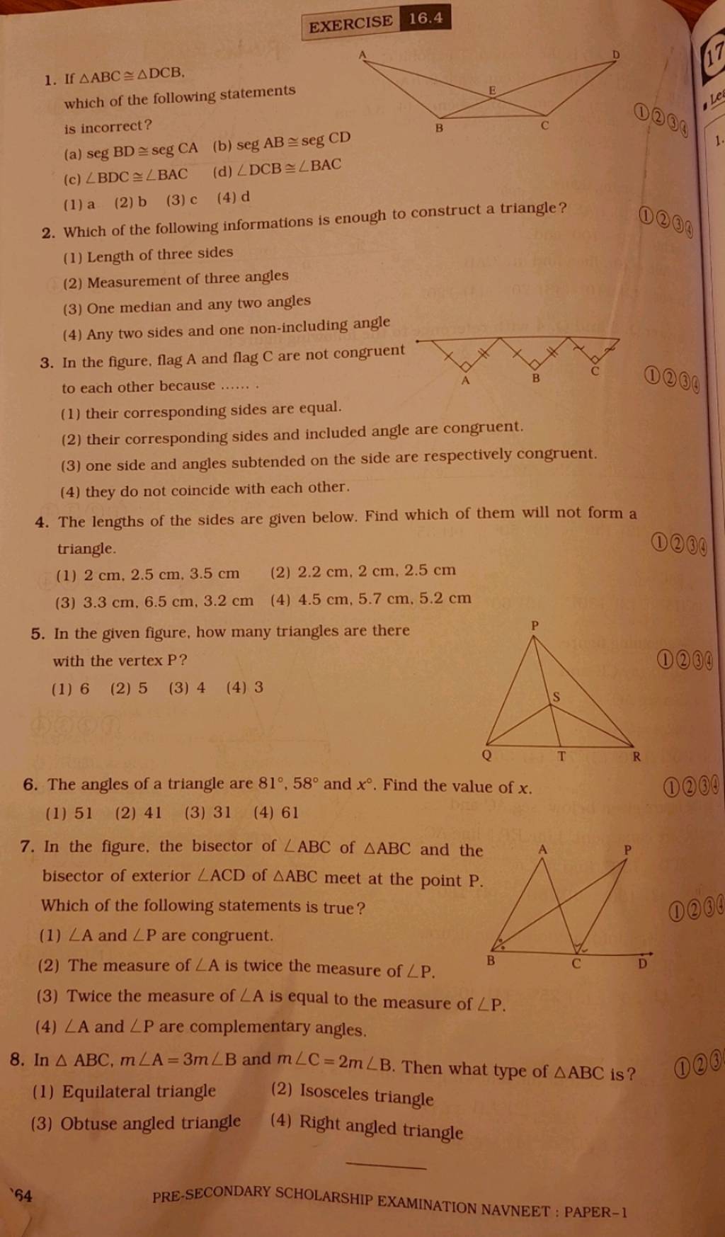 In the given figure, how many triangles are there with the vertex P