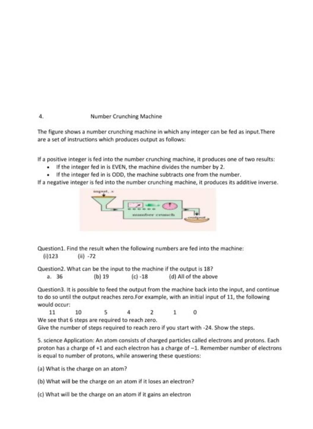 Number Crunching Machine The figure shows a number crunching machine in w..