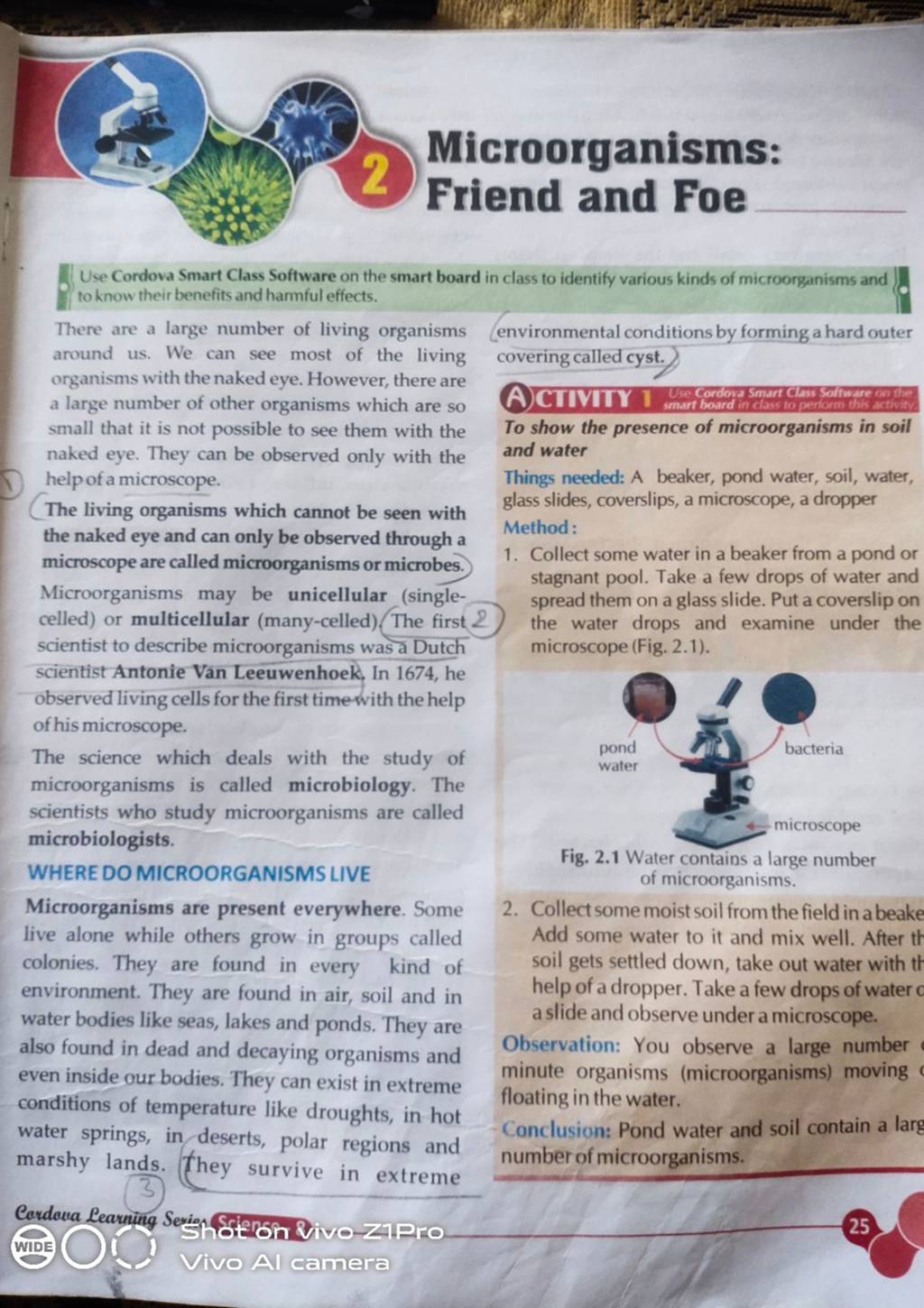 Use Cordova Smart Class Software on the smart board in class to identify