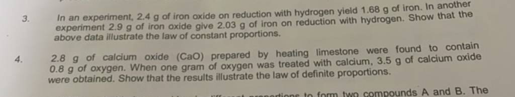 in experiment 2.4 g of iron oxide