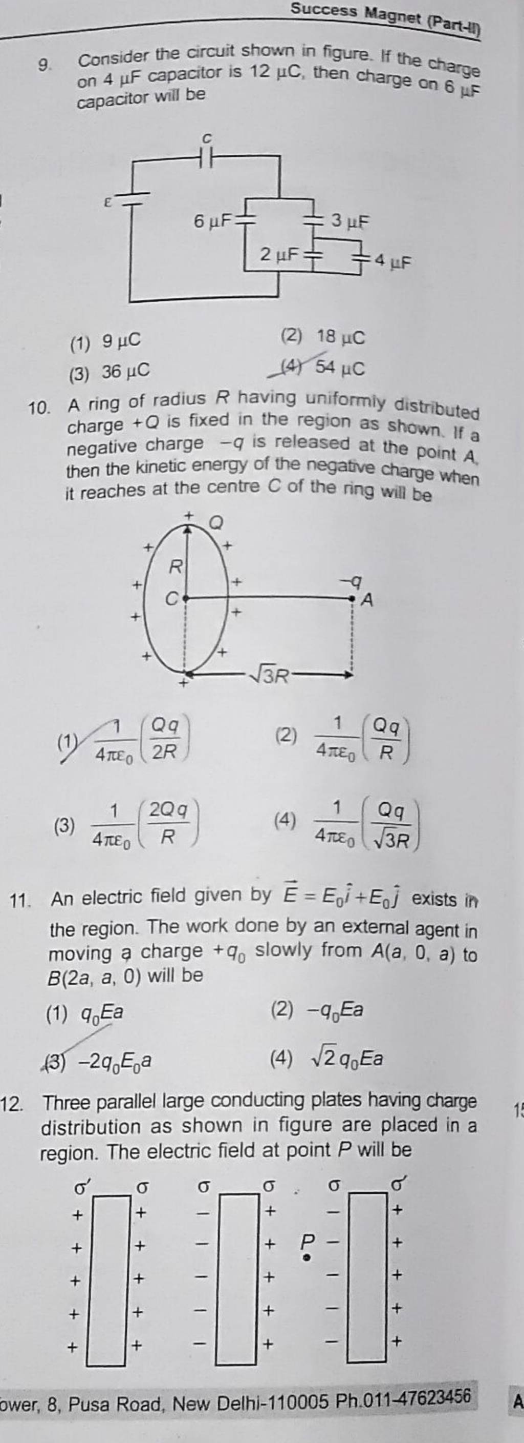 an-electric-field-given-by-e-e0-i-e0-j-exists-in-the-region-the-work