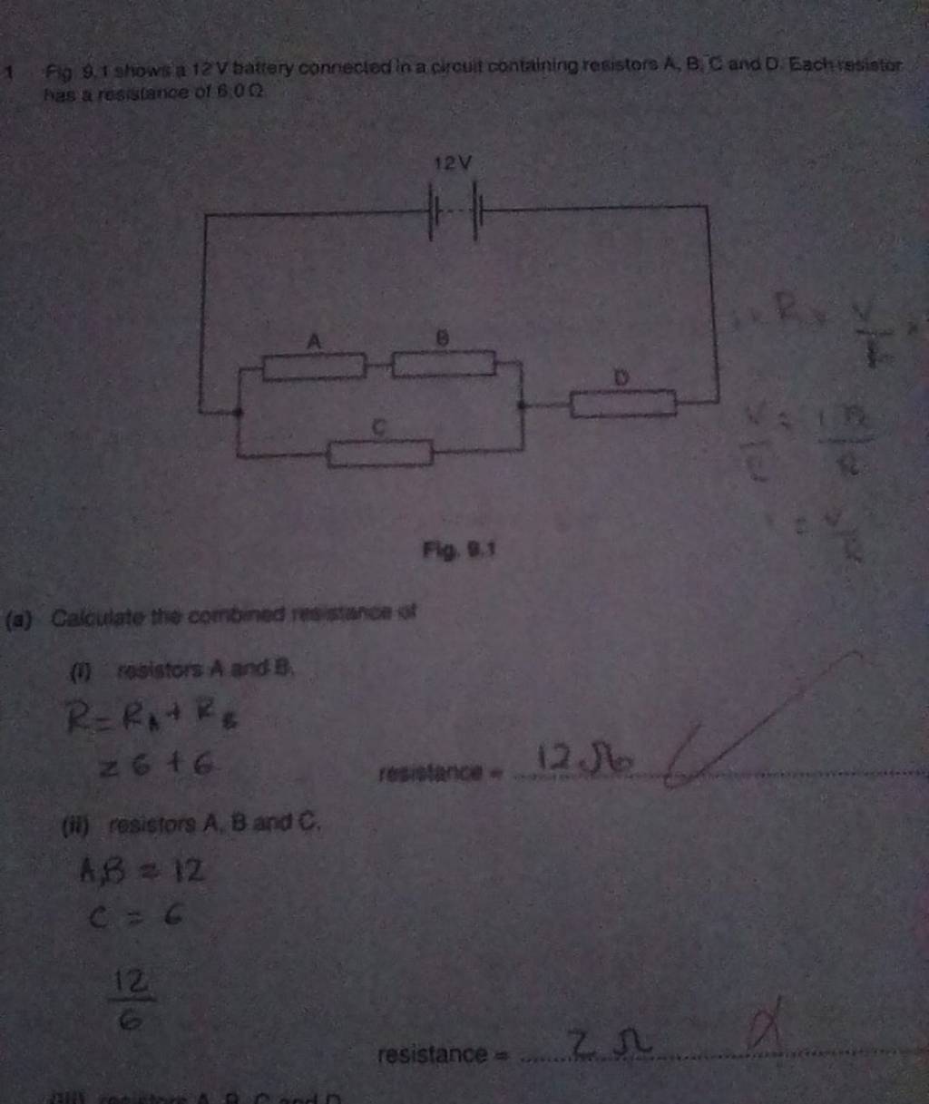 1-fig-9-1-show-12v-battery-connected-in-a-circuit-containing-resistors-a