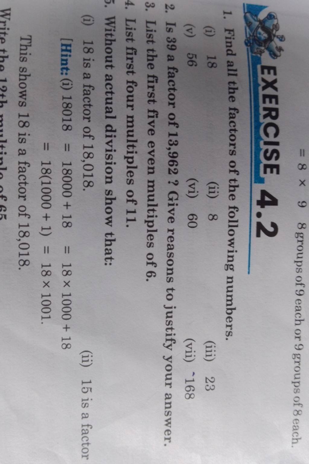 8 98 Groups Of 9 Each Or 9 Groups Of 8 Each EXERCISE 4 2 1 Find All Th 8-98-groups-of-9-each-or-9-groups-of-8-each-exercise-4-2-1-find-all-th