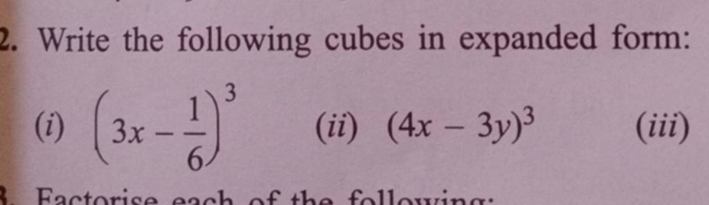 write-the-following-cubes-in-expanded-form-i-3x-61-3-ii-4x-3y-3