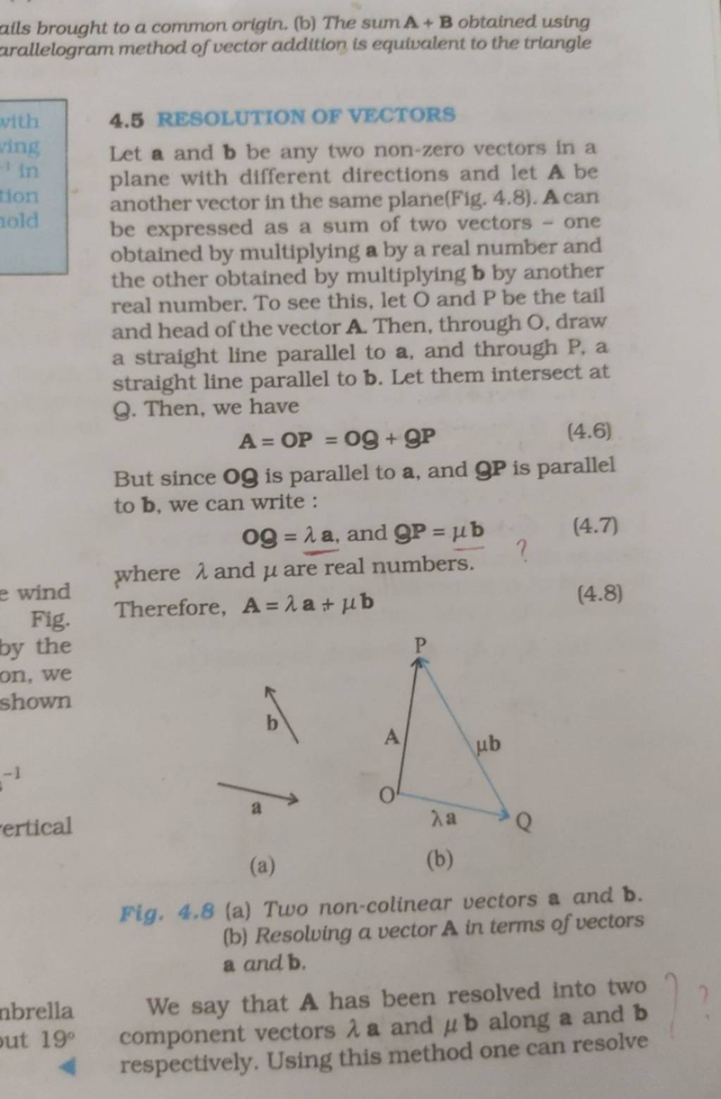 Ails Brought To A Common Origin. (b) The Sum A+B Obtained Using Arallelog..