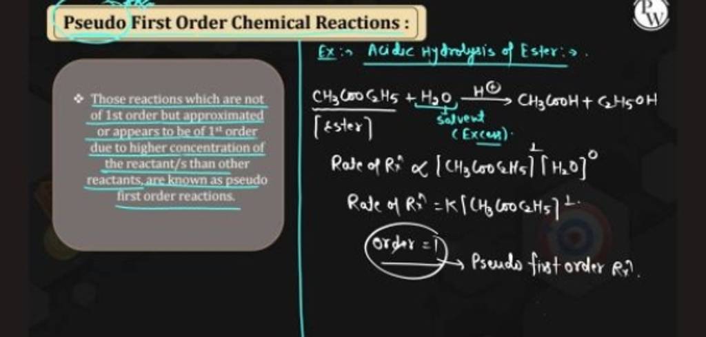 pseudo-first-order-chemical-reactions-n-ex-acide-hydrolysis-of-ester