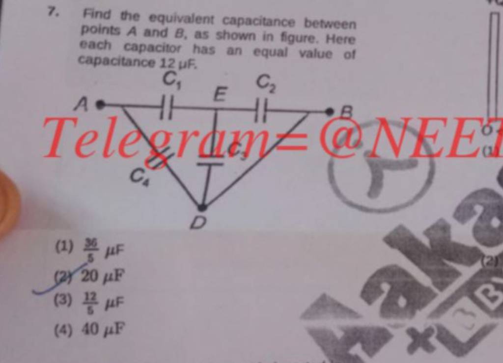 Find The Equivalent Capacitance Between Points A And B, As Shown In Figur..