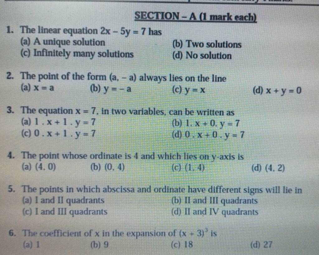 section-a-1-mark-each-1-the-linear-equation-2x-5y-7-has-filo