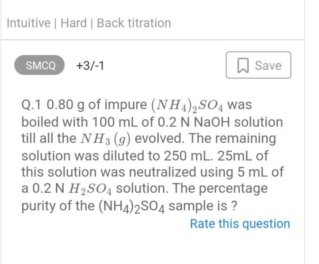 Intuitive Hard Back titration Filo