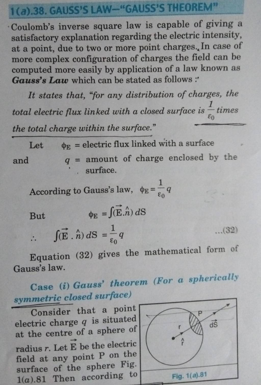 1(a).38. GAUSS'S LAW-