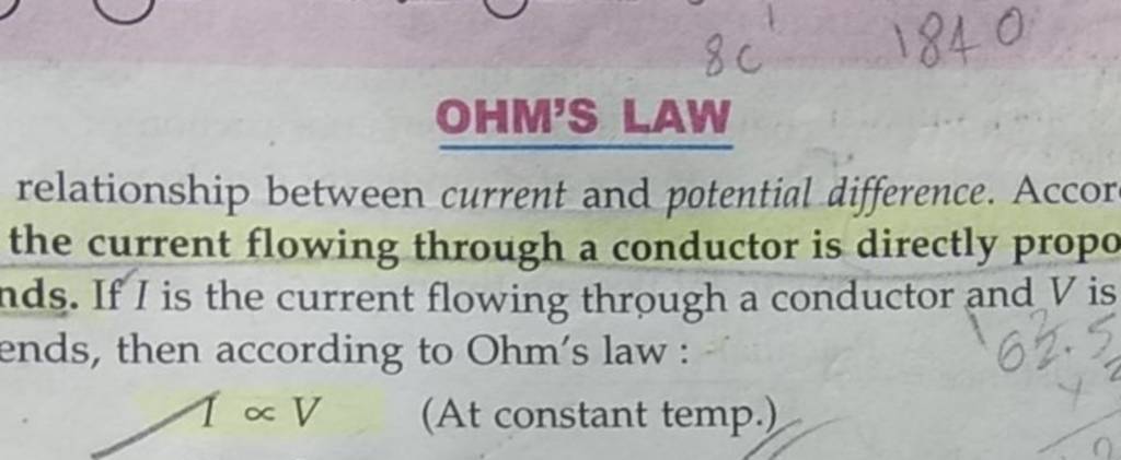 Ohm S Law Relationship Between Current And Potential Difference Accor Th