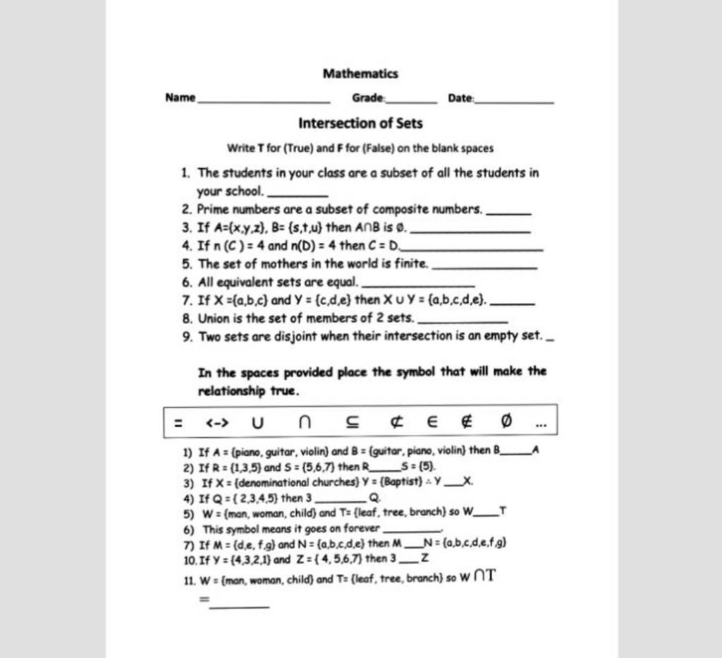 Define Union Of Sets In Math Terms