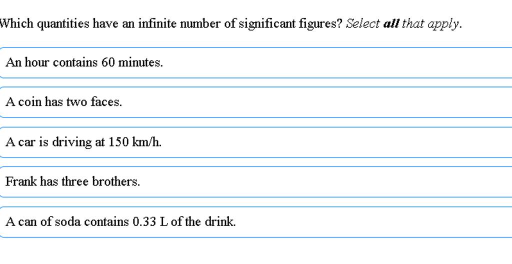 which-quantities-have-an-infinite-number-of-significant-figures-select-a