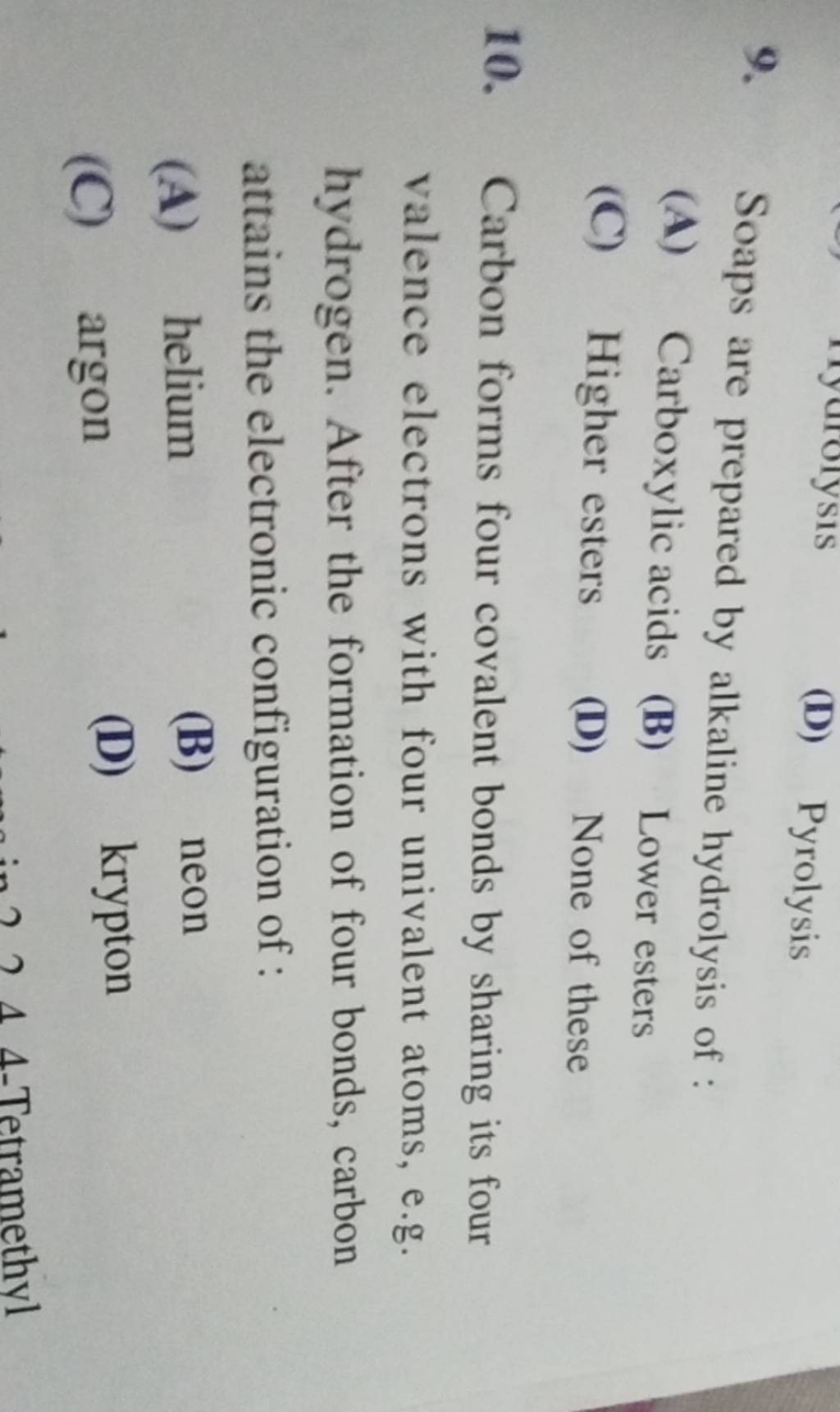 Soaps are prepared by alkaline hydrolysis of Filo