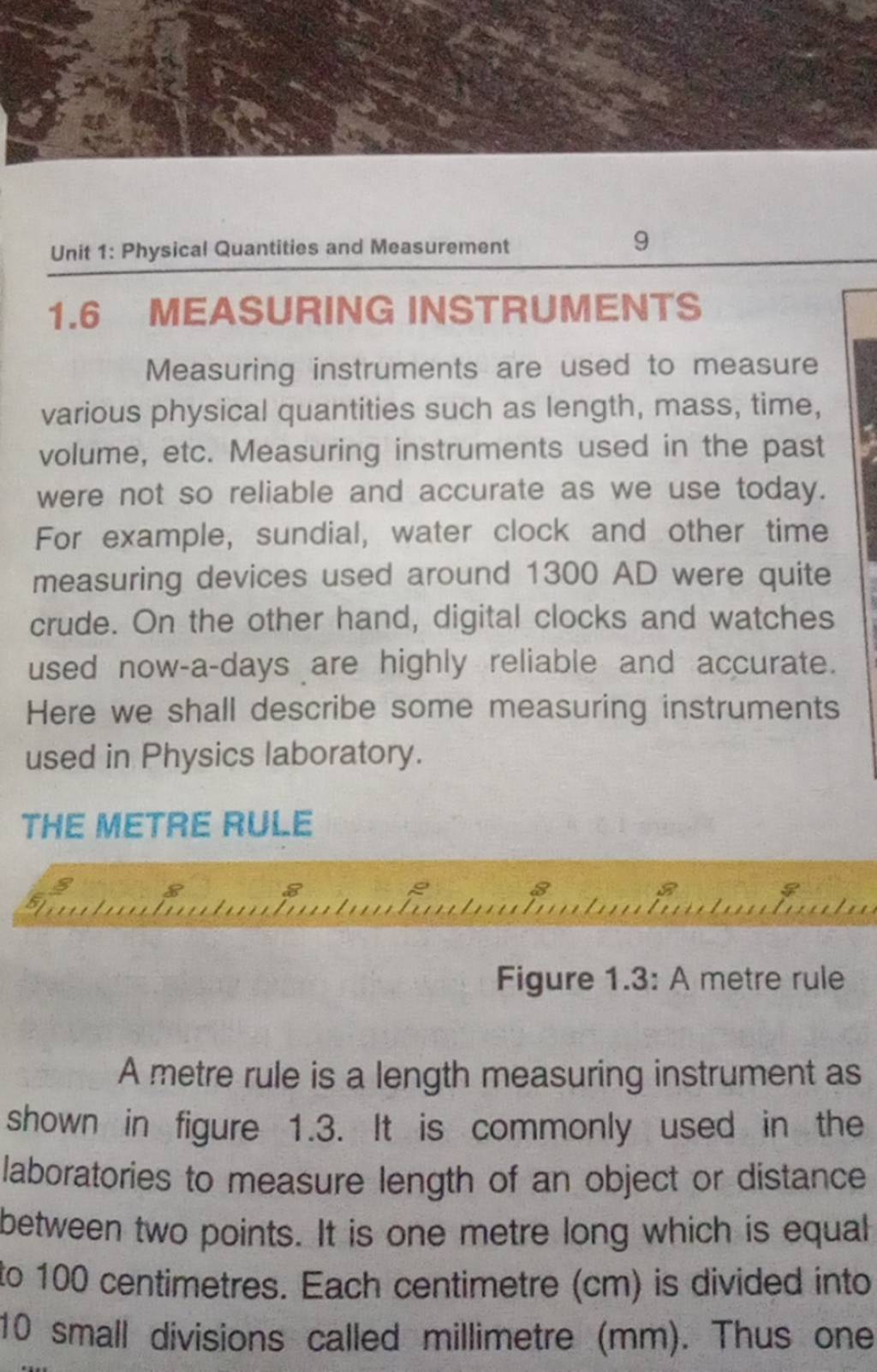 Unit 1 Physical Quantities and Measurement 9 1.6 MEASURING INSTRUMENTS M..