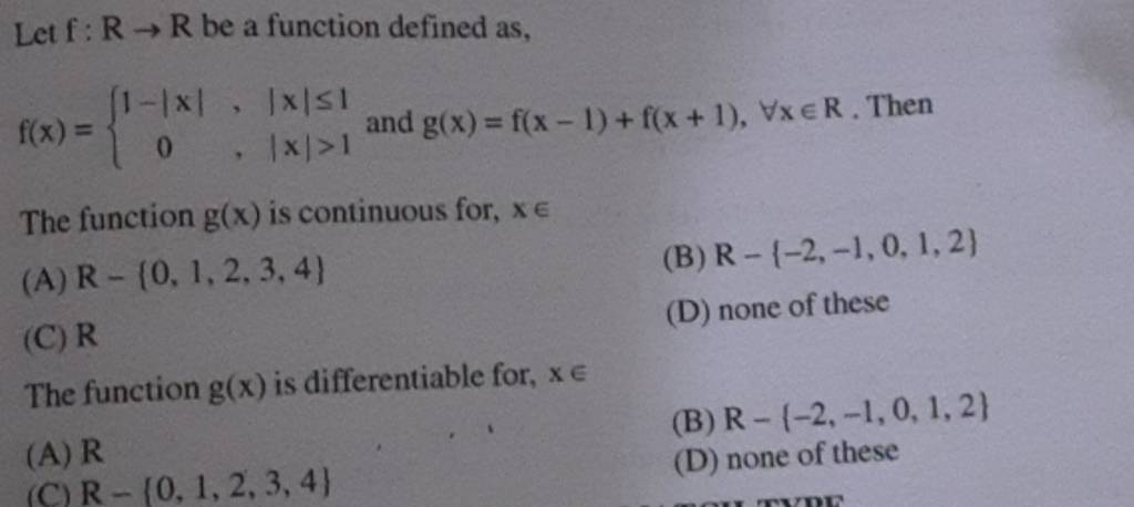 Let F R→r Be A Function Defined As The Function G X Is Continuous For