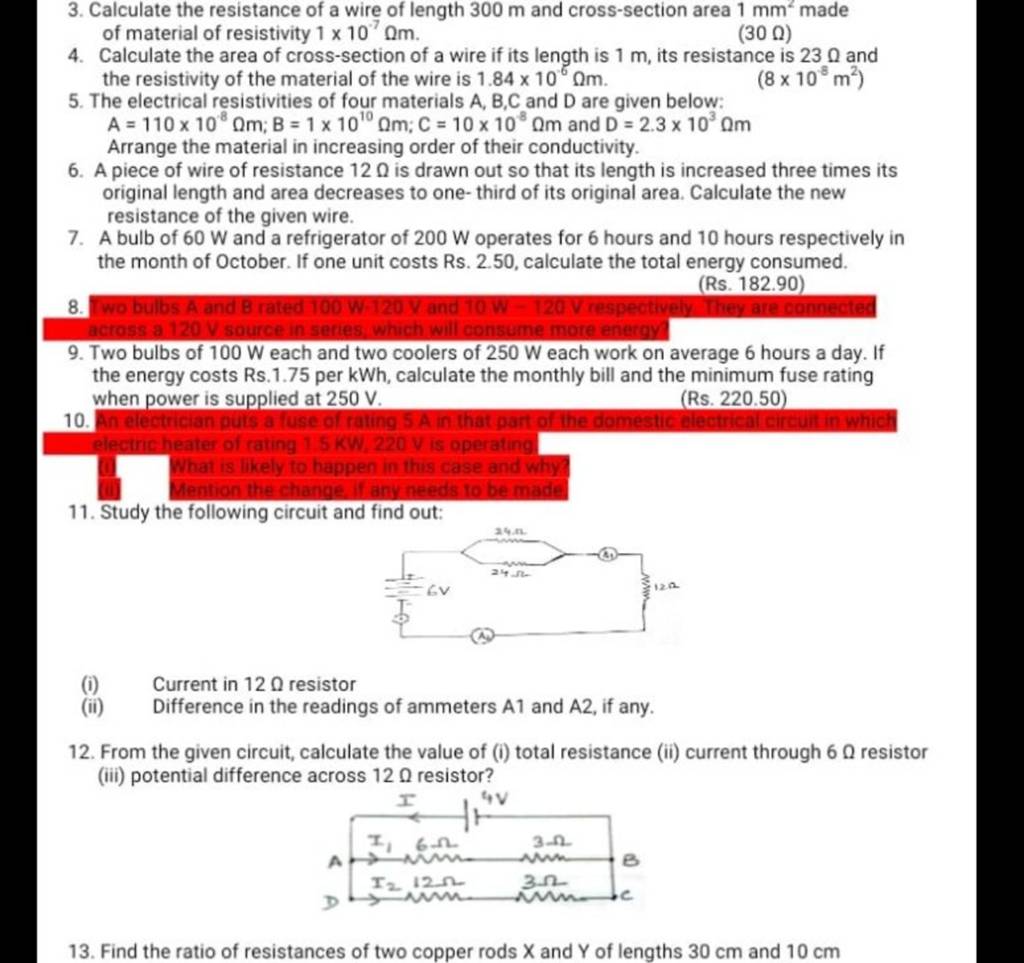 3. Calculate The Resistance Of A Wire Of Length 300 M And Cross-section A..