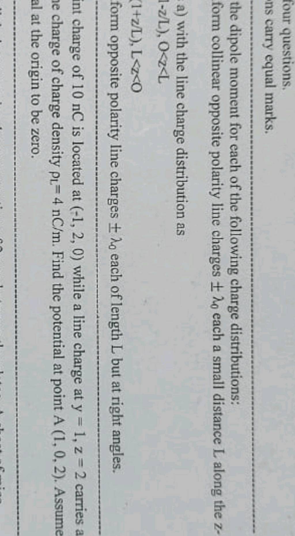 four questions. ns carry equal marks. the dipole moment for each of the f..