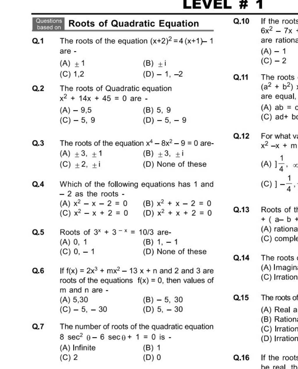 questions-based-on-roots-of-quadratic-equation-q-1-the-roots-of-the-e