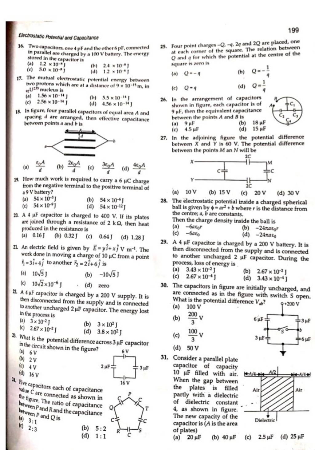 Consider a parallel plate capacitor of capacity 10μF filled with air. Whe..