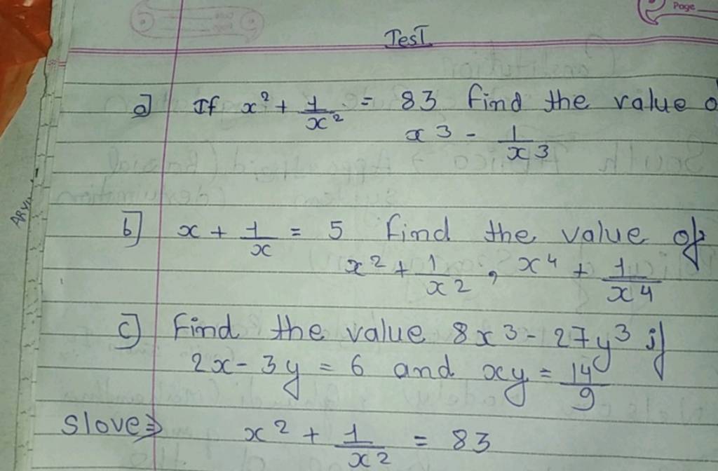 test-a-if-x2-x21-83-find-the-value-0-x3-x31-b-x-x1-5-find-the-value