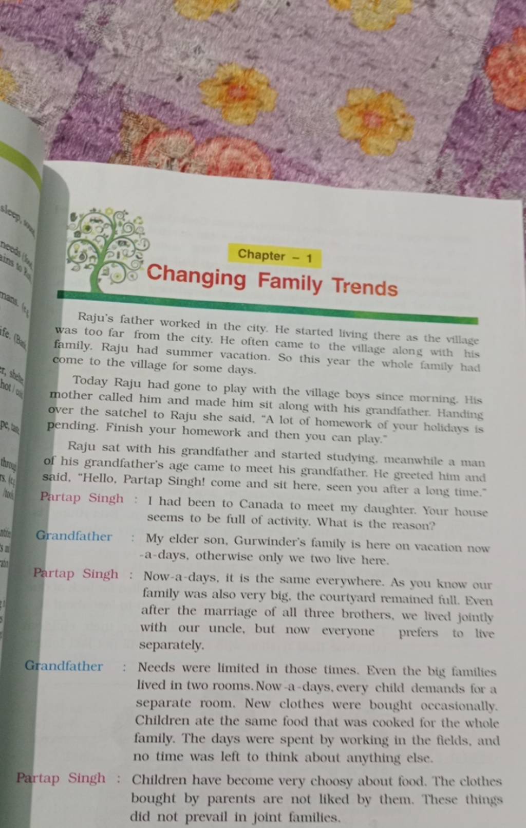 Chapter - 1 Changing Family Trends Raju's Father Worked In The City. He S..