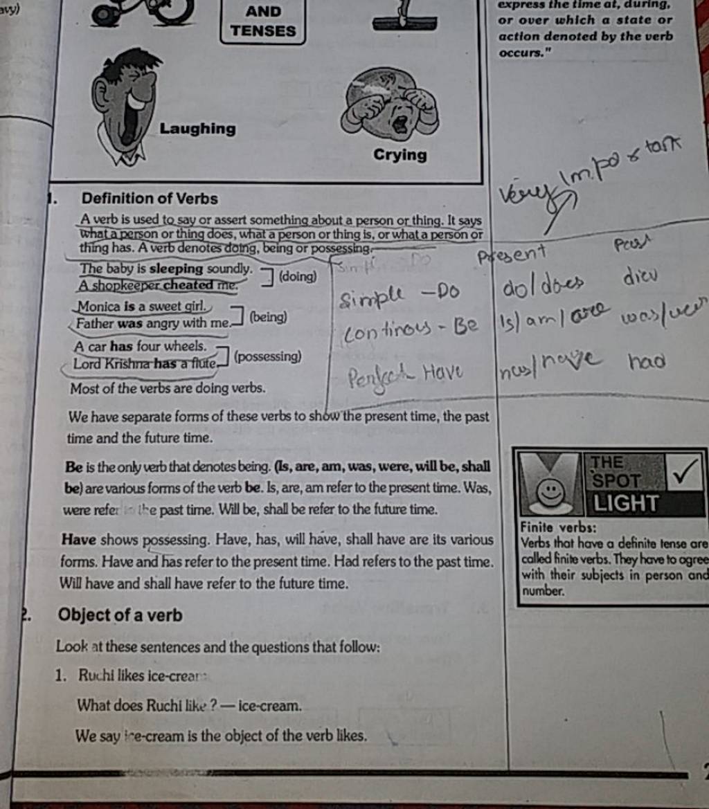 avy) AND TENSES Laughing Definition of Verbs A verb is used to say or ass..