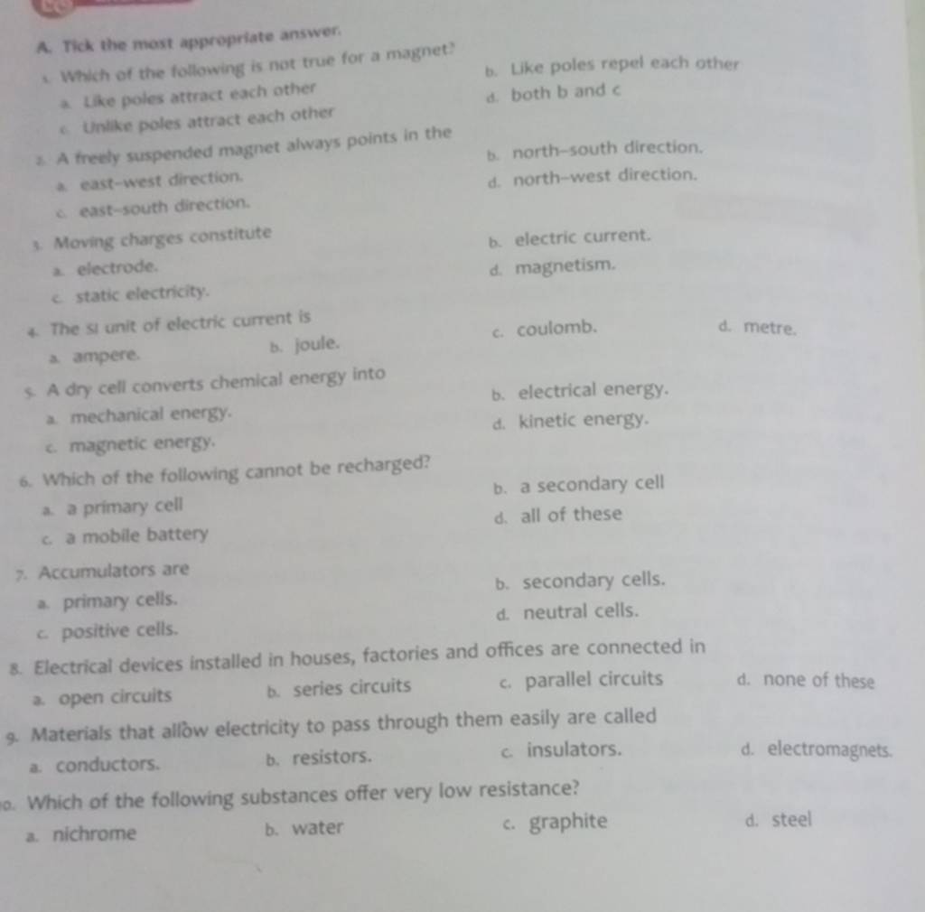 Materials that allow electricity to pass through them easily are called..