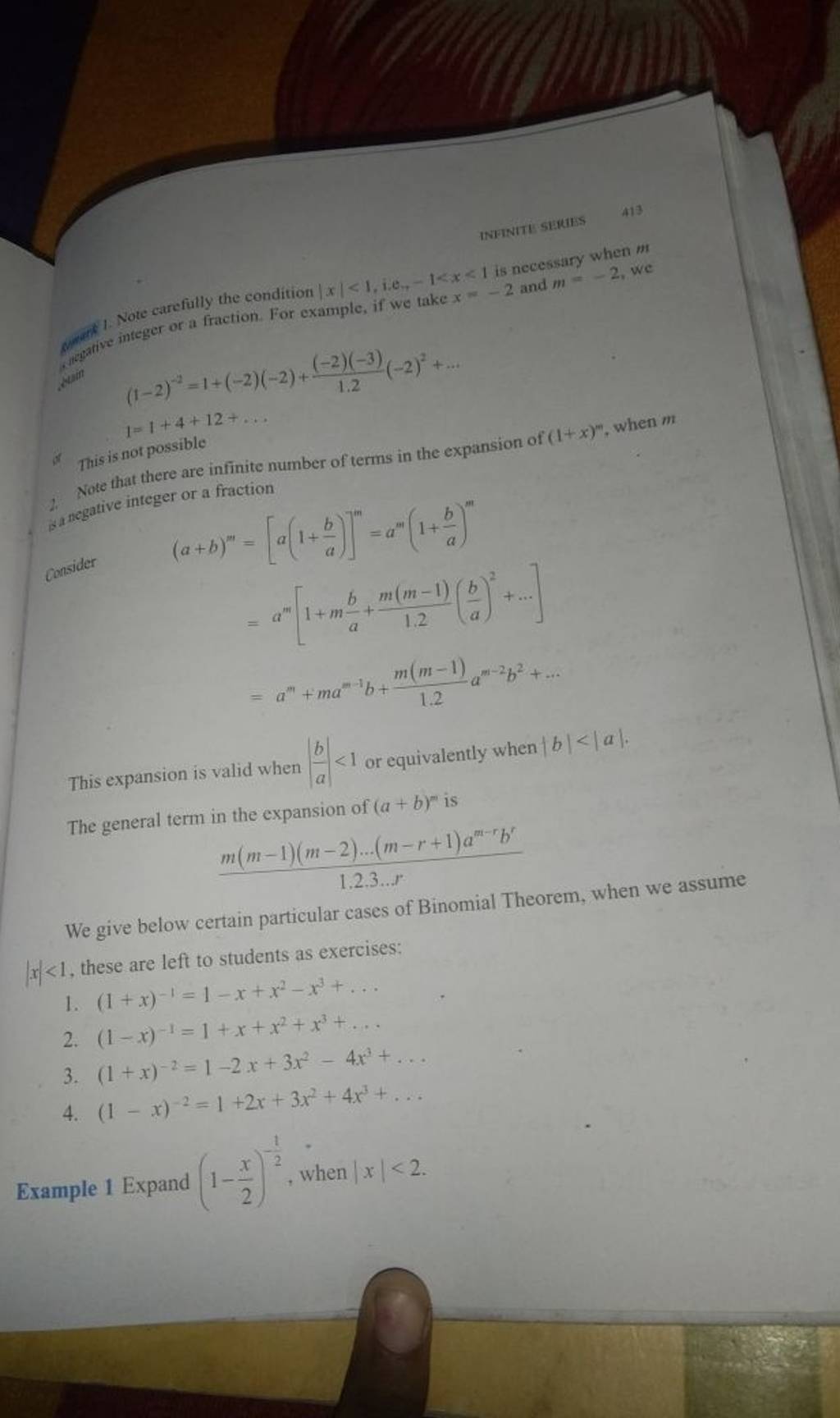 Consider \[ \begin{aligned} (a+b)^{m} & =\left[a\left(1+\frac{b}{a}\right..