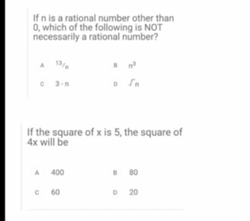 if-n-is-a-rational-number-other-than-0-which-of-the-following-is-not-ne